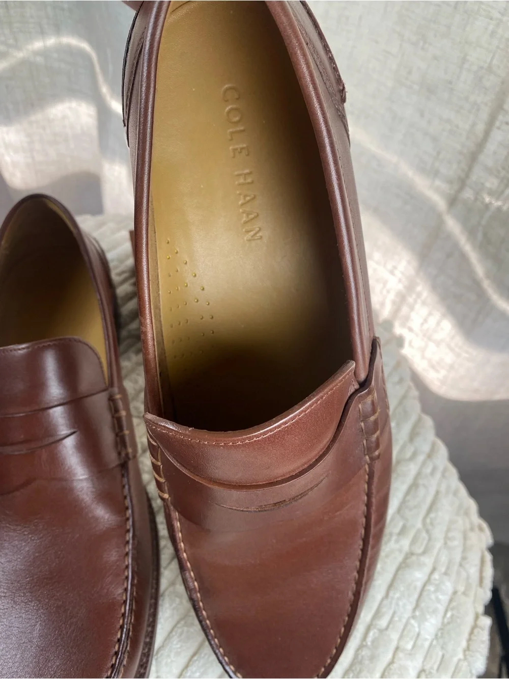 Cole Haan Pinch Prep Penny Loafers Scotch Brown 11.5M Leather NWOT